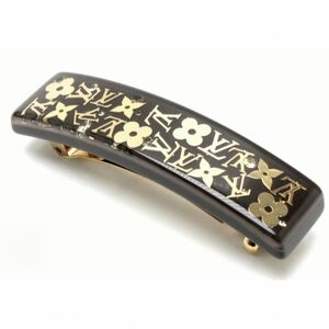 Louis Vuitton Dark Brown & Gold Inclusion Hair Clip/Barrette